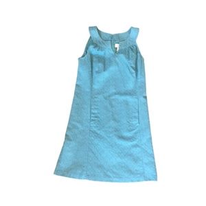 Loft Aqua Shift Notch Neck Dress